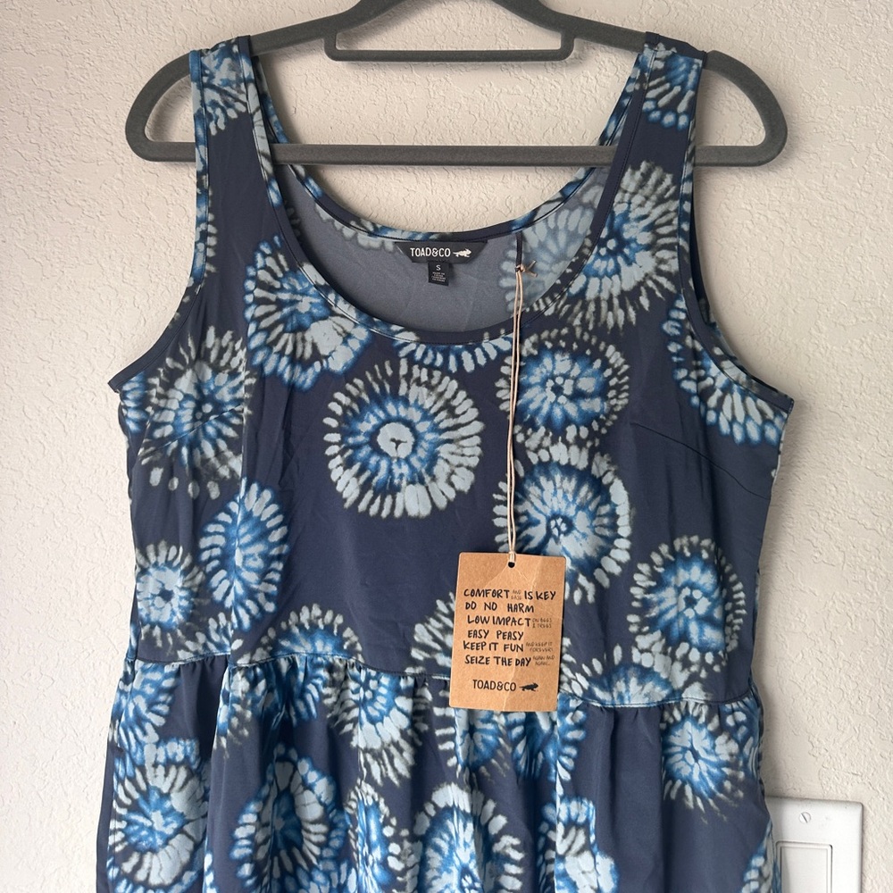 Toad&Co Sunkissed Blue Floral Tiered Tank Dress - Picture 3 of 10